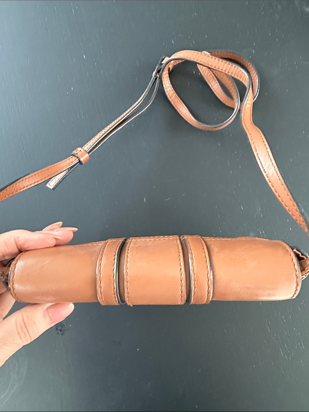 See By Chloe Tan Leather Crossbody with Signature Ring Detail - Picture 11 of 13